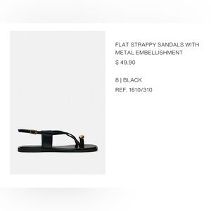 Zara Black Sandals with Gold Accent